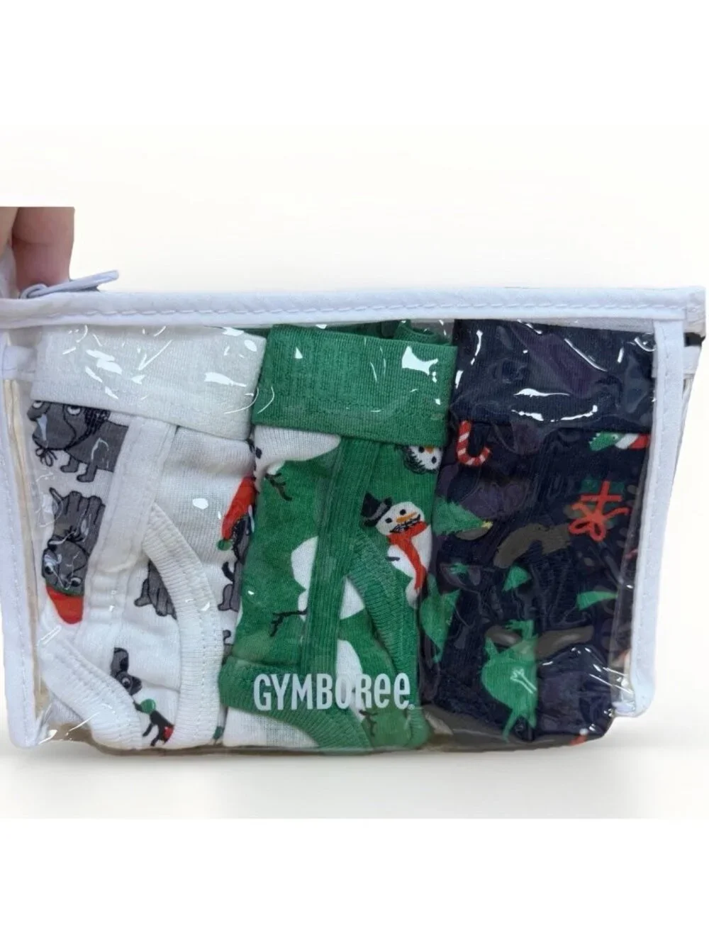 Gymboree Boy's Briefs Underwear 3-Pack size XS/4 Christmas Snowman Dinosaurs
